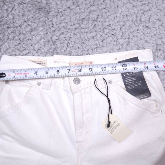 Levi’s Premium Dad Utility Jeans Baggy Loose Relaxed Straight Leg White 25 x 30 - Picture 12 of 14